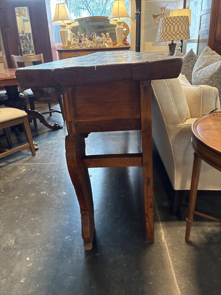 Antique Pine Alter Table W/ 3 Drawers- 118X17X37