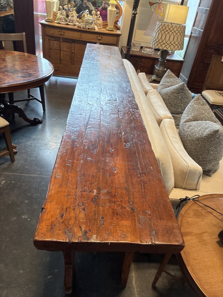 Antique Pine Alter Table W/ 3 Drawers- 118X17X37