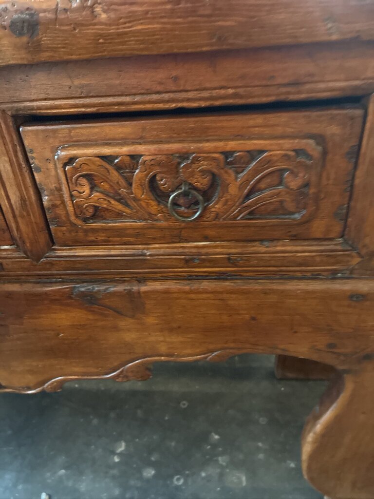 Antique Pine Alter Table W/ 3 Drawers- 118X17X37