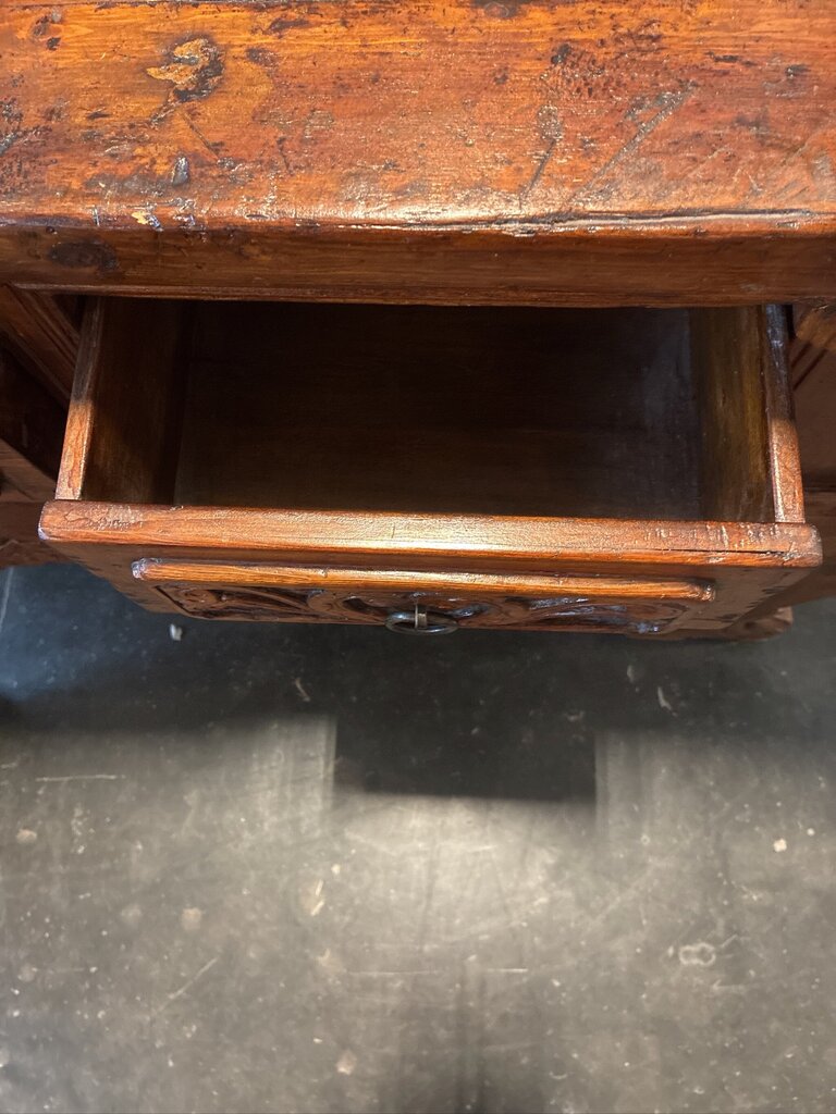 Antique Pine Alter Table W/ 3 Drawers- 118X17X37