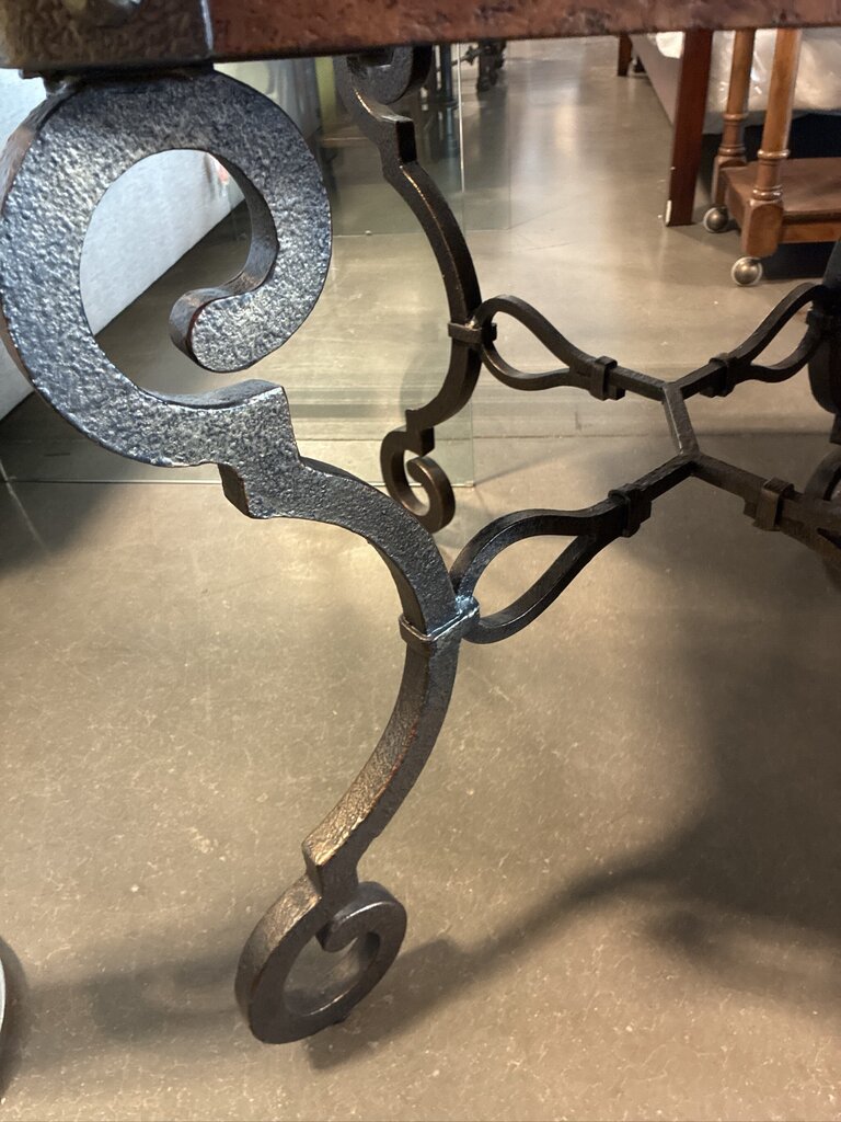 Copper Rectangular Coffee Table W/ Iron Base- 50X33X21