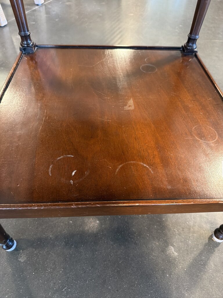 Vintage 1 Drawer Wood Side Table On Casters- 21X21X27H- AS IS