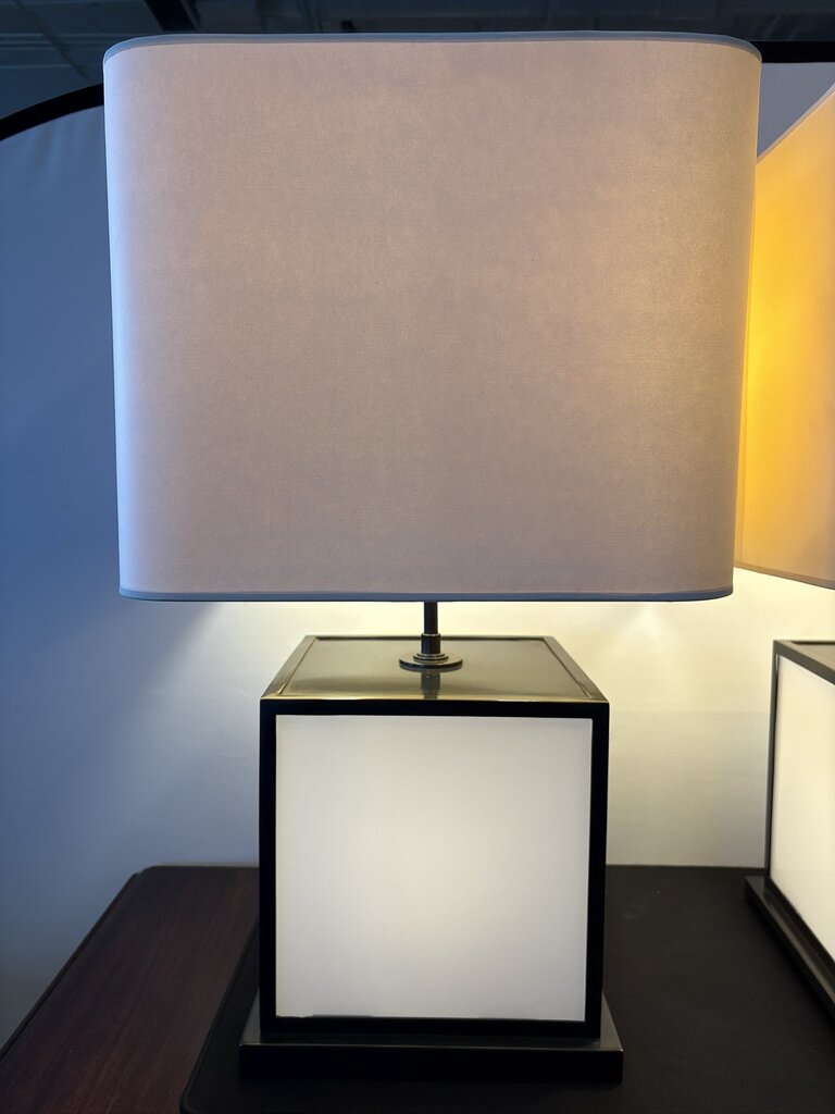 Thomas O'Brian Dixon Cube Lamps- Pair- 17X17X29