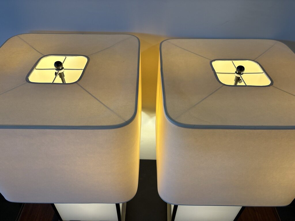 Thomas O'Brian Dixon Cube Lamps- Pair- 17X17X29