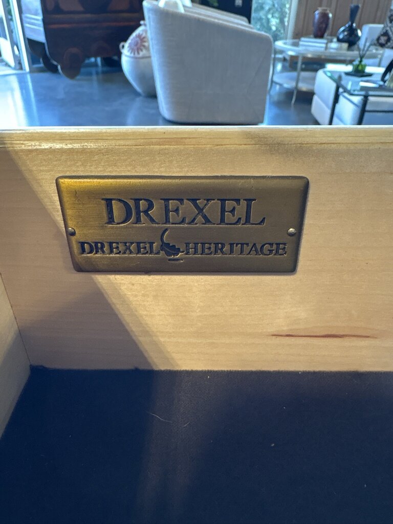 Drexel Heritage Vintage Black 6 Drawer Console- 68X18X36H- AS IS