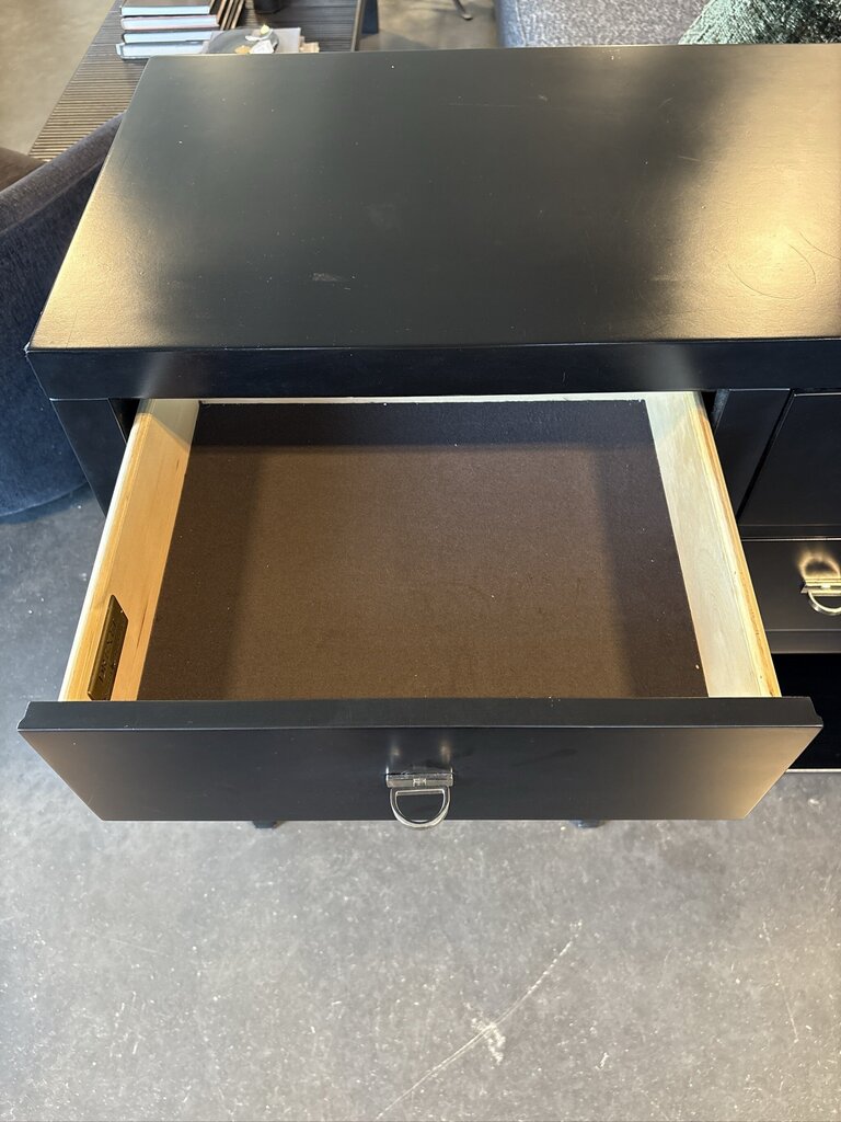 Drexel Heritage Vintage Black 6 Drawer Console- 68X18X36H- AS IS