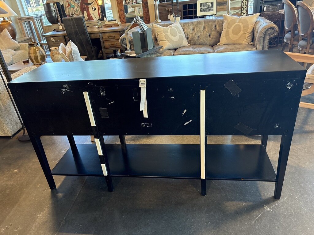 Drexel Heritage Vintage Black 6 Drawer Console- 68X18X36H- AS IS