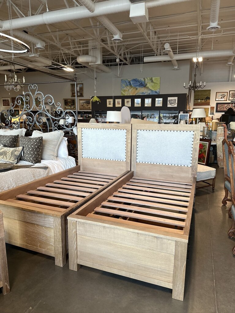 Arhaus Tremont Twin Storage Beds W/ Arhaus Nightstand- Set of 3