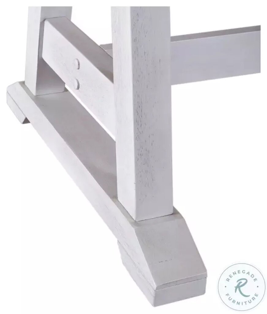 Lindsey Farm Weathered White And Sandstone Extendable Trestle Dining Table - 38X60X30