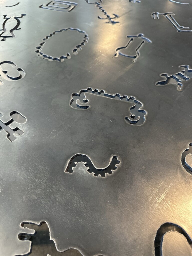 Torch Cut Brutalist Iron Coffee Table- 36X36X17