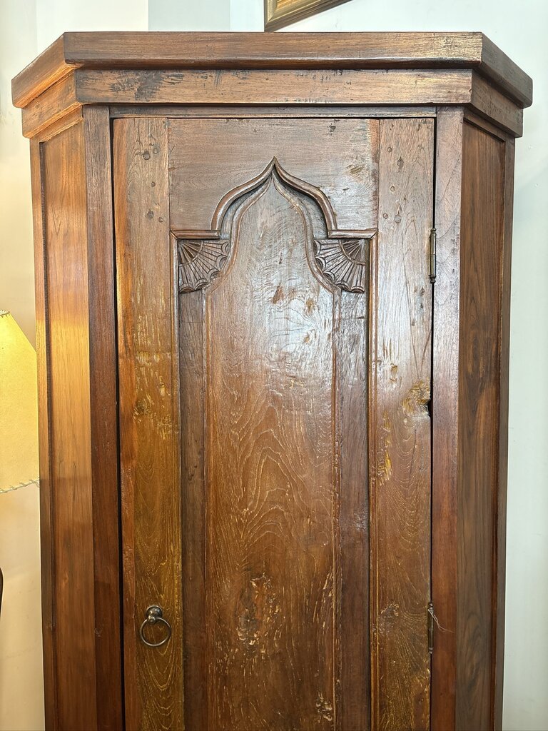 Vintage Carved Solid Wood Corner Cabinet- 38X25X79