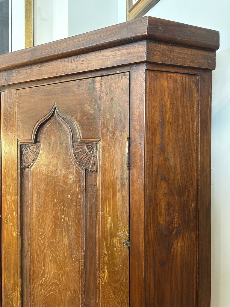 Vintage Carved Solid Wood Corner Cabinet- 38X25X79