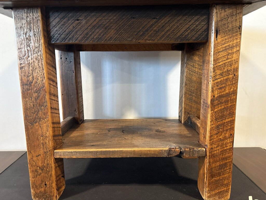 Vintage Rustic Wood Side Table- 25X15X20H