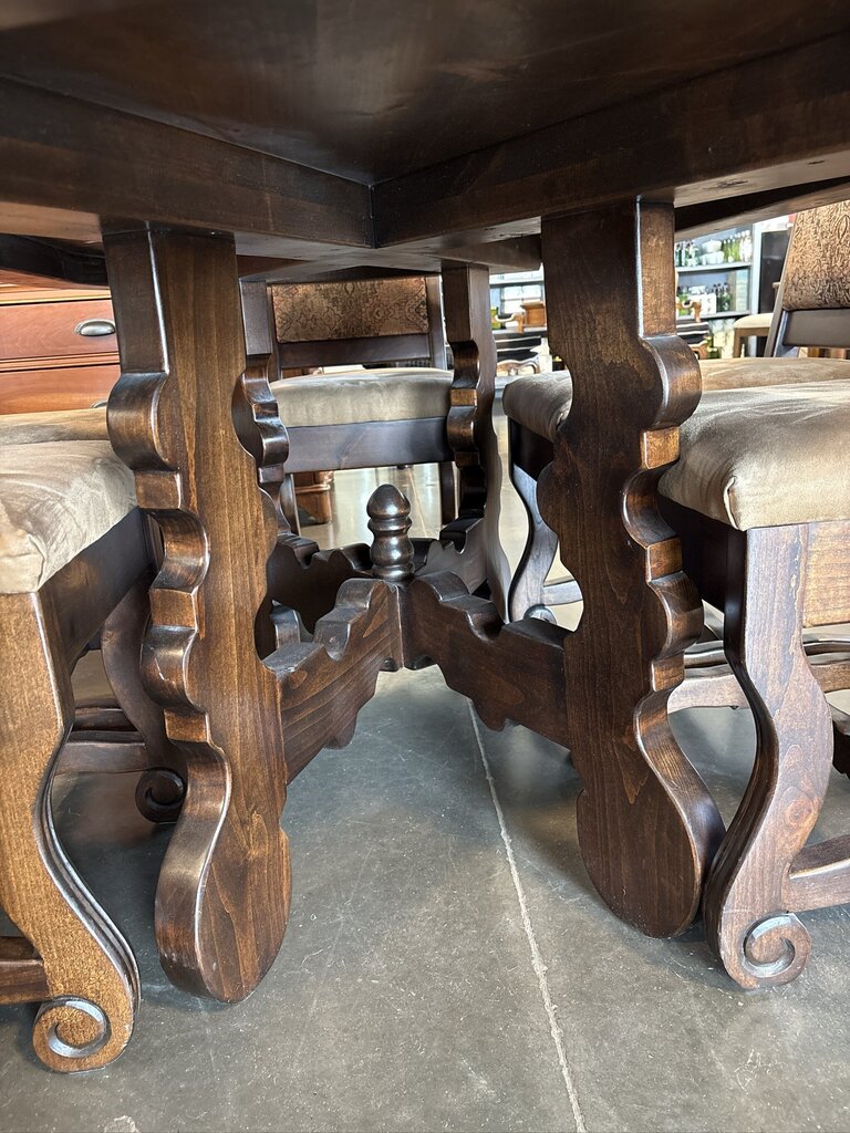 Oval Solid Wood Dining Set W/ 6 Chairs- 72X42X30H- AS IS
