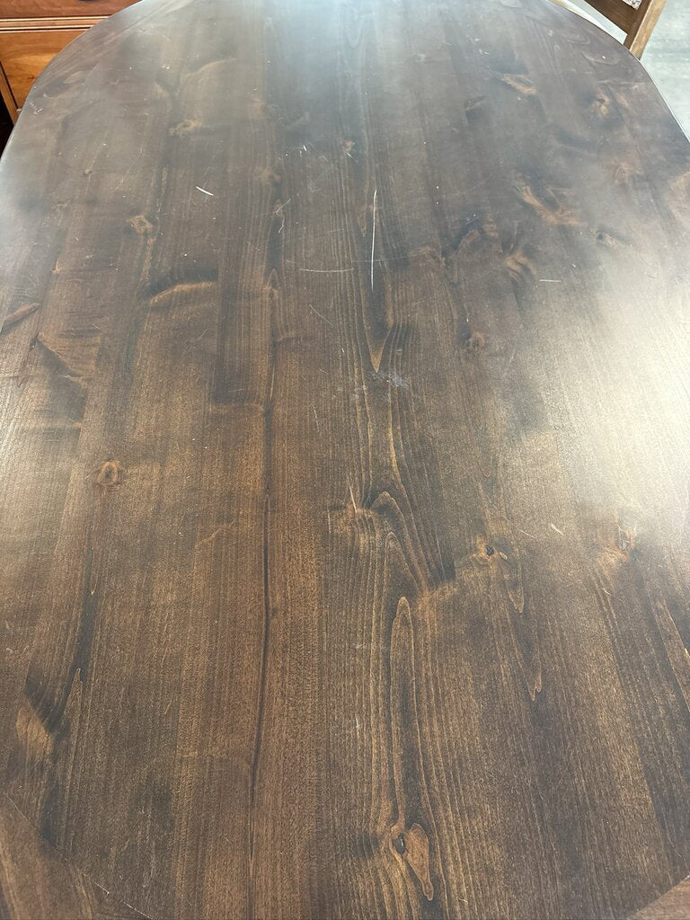 Oval Solid Wood Dining Set W/ 6 Chairs- 72X42X30H- AS IS