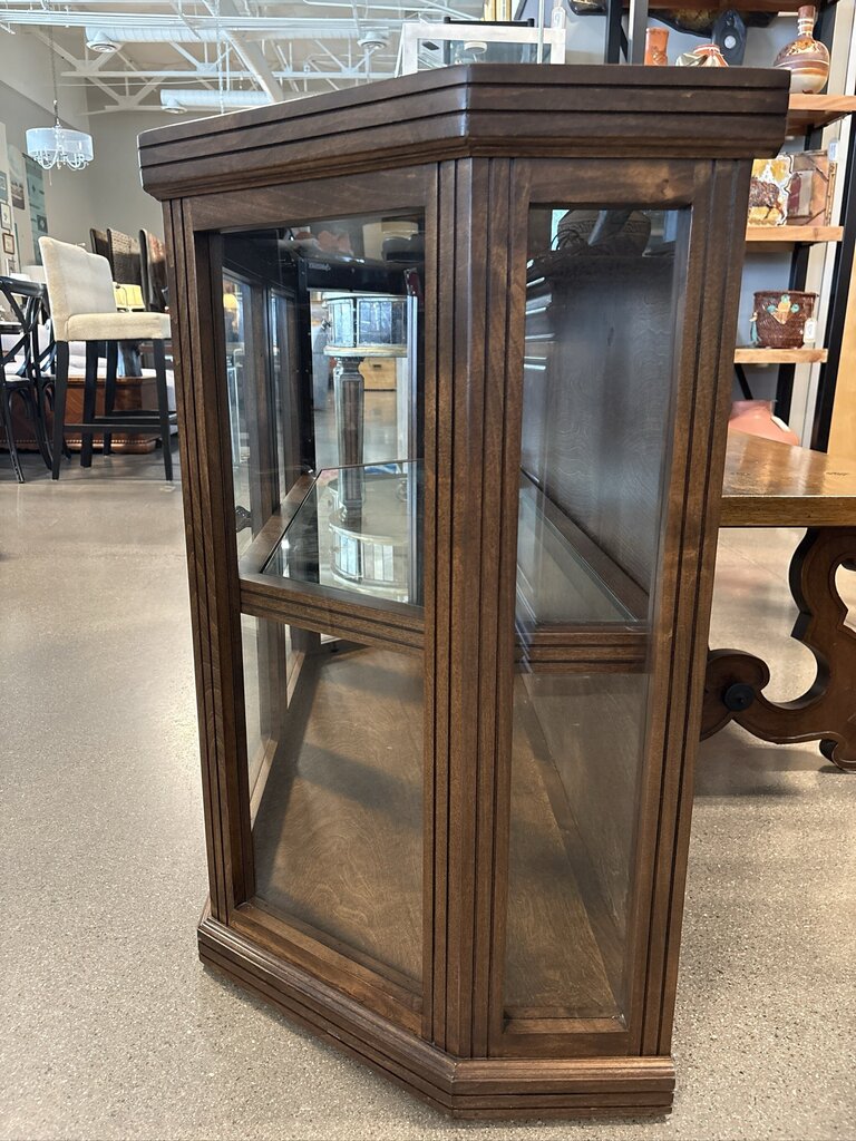 Angled Curio Cabinet W/ Glass Doors- 49X19X33H