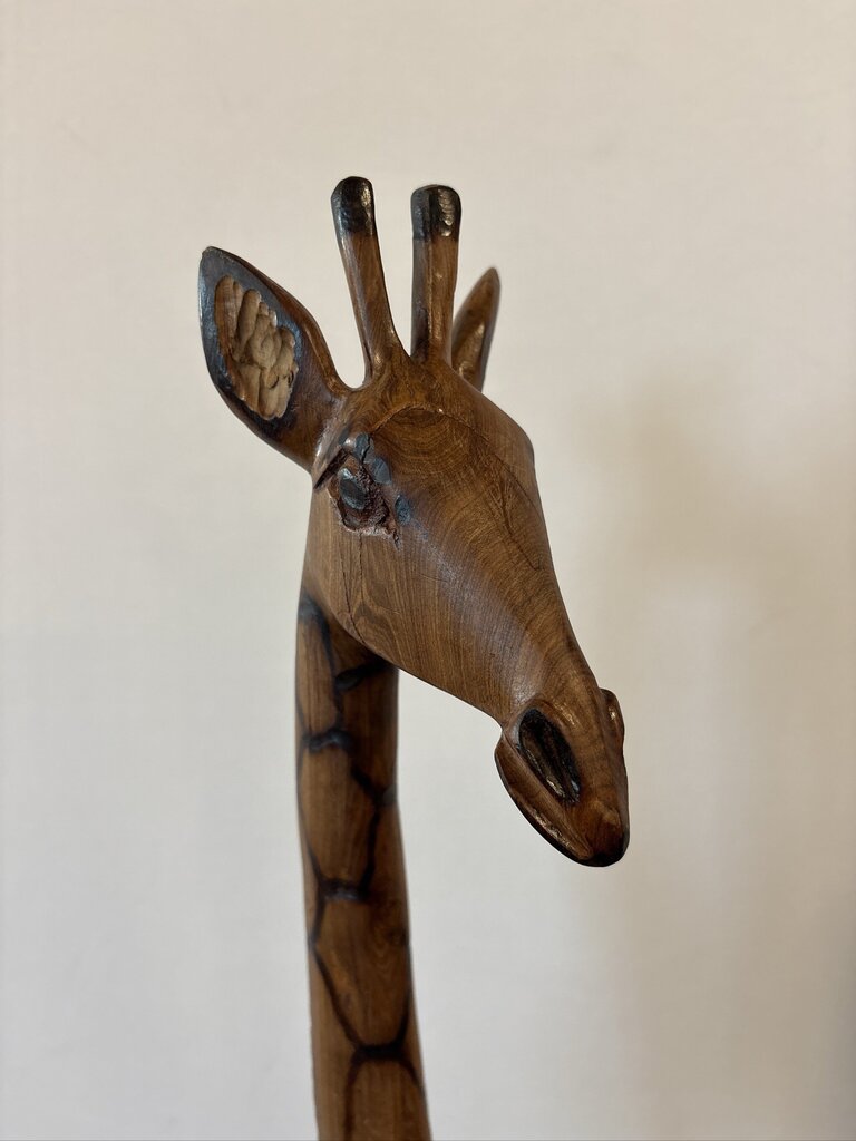 Vintage Carved Wood Giraffe- 12X12X60.5