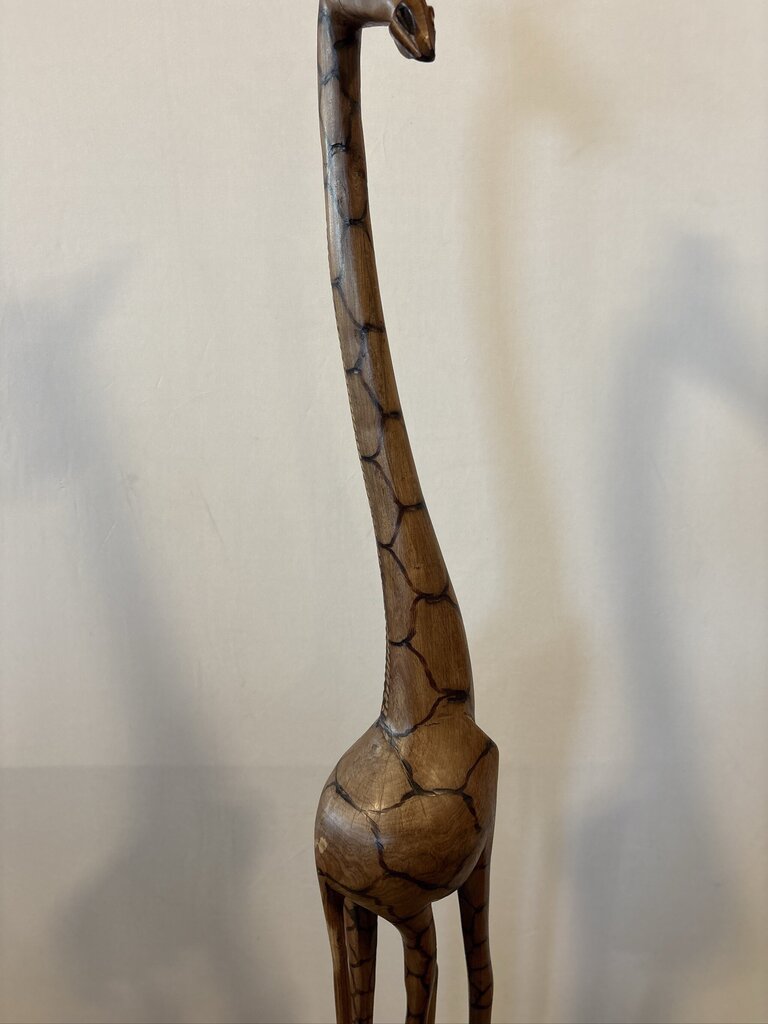 Vintage Carved Wood Giraffe- 12X12X60.5