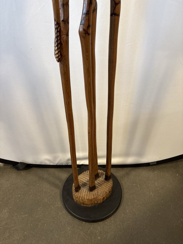 Vintage Carved Wood Giraffe- 12X12X60.5