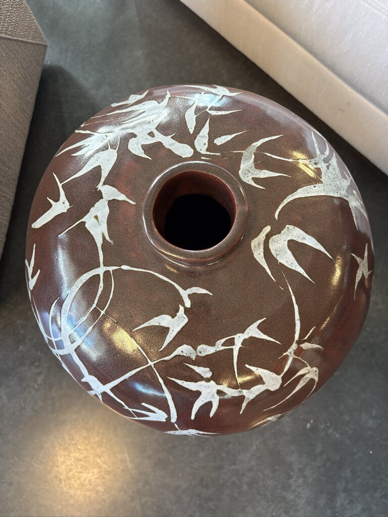 Hand Thrown Pottery Vase By Gay Schempp- 15X15X22H