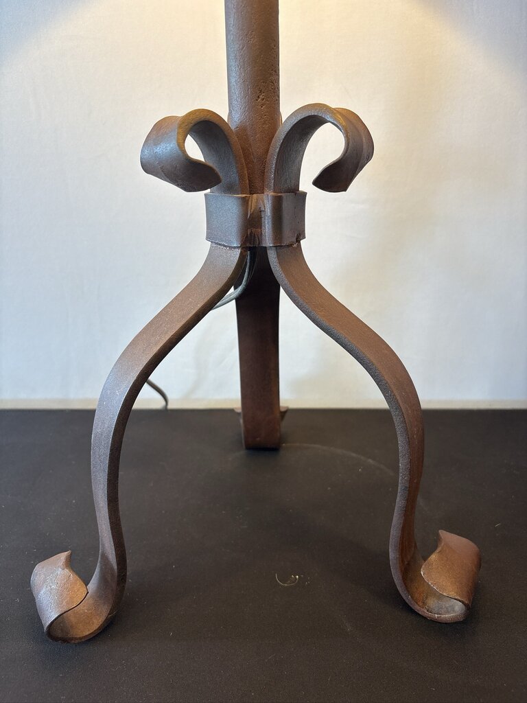 Wrought Iron Lamp W/ Pleated Shade- 16X16X28