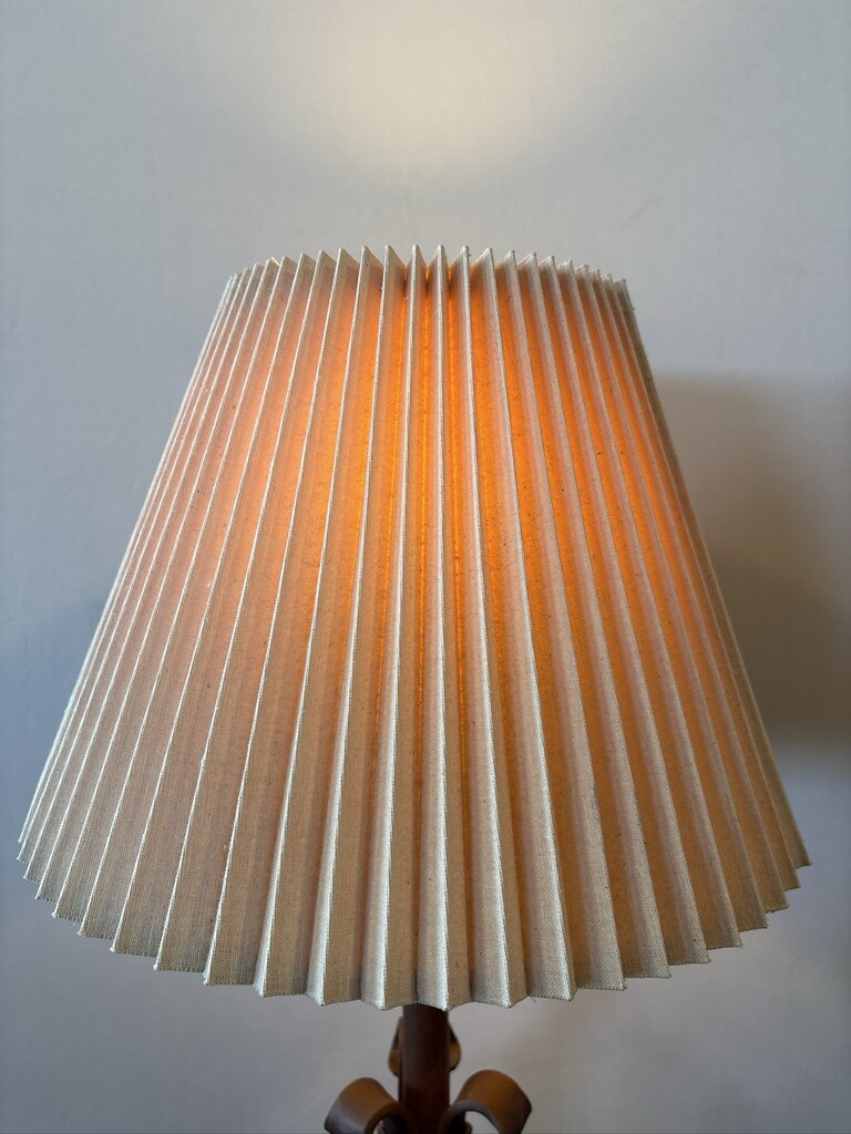 Wrought Iron Lamp W/ Pleated Shade- 16X16X28
