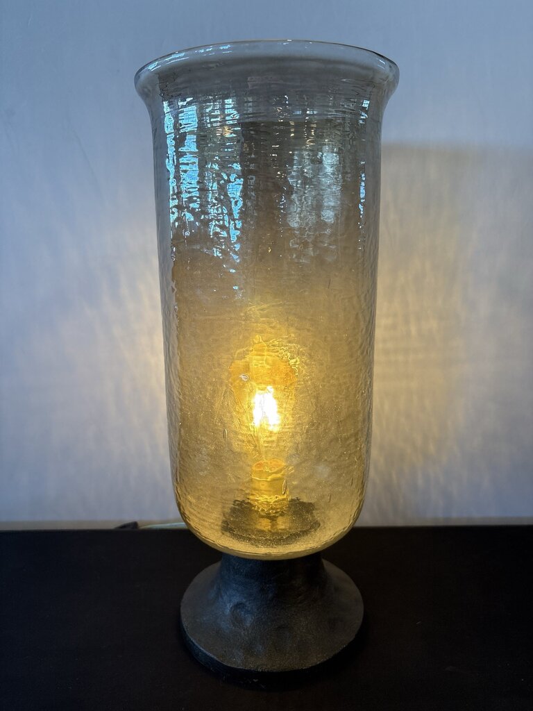 Amber Hurricane Up Light Table Lamp- 8X8X19