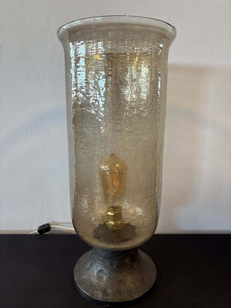 Amber Hurricane Up Light Table Lamp- 8X8X19