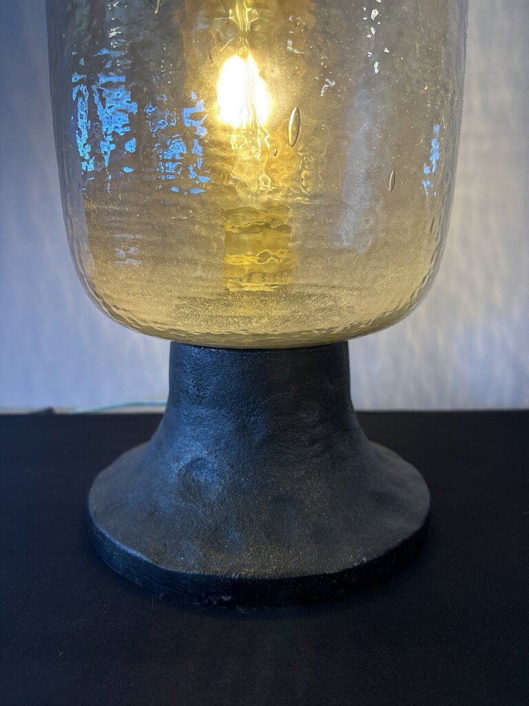 Amber Hurricane Up Light Table Lamp- 8X8X19