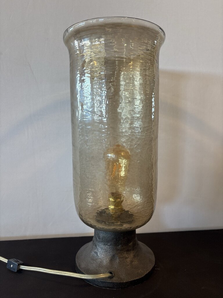 Amber Hurricane Up Light Table Lamp- 8X8X19