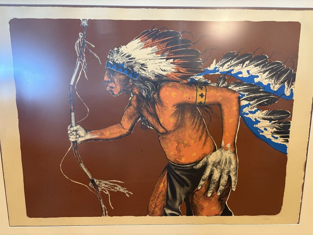 Indian Chief Hand Signed Lithograph By Paul Pletka- 42X33