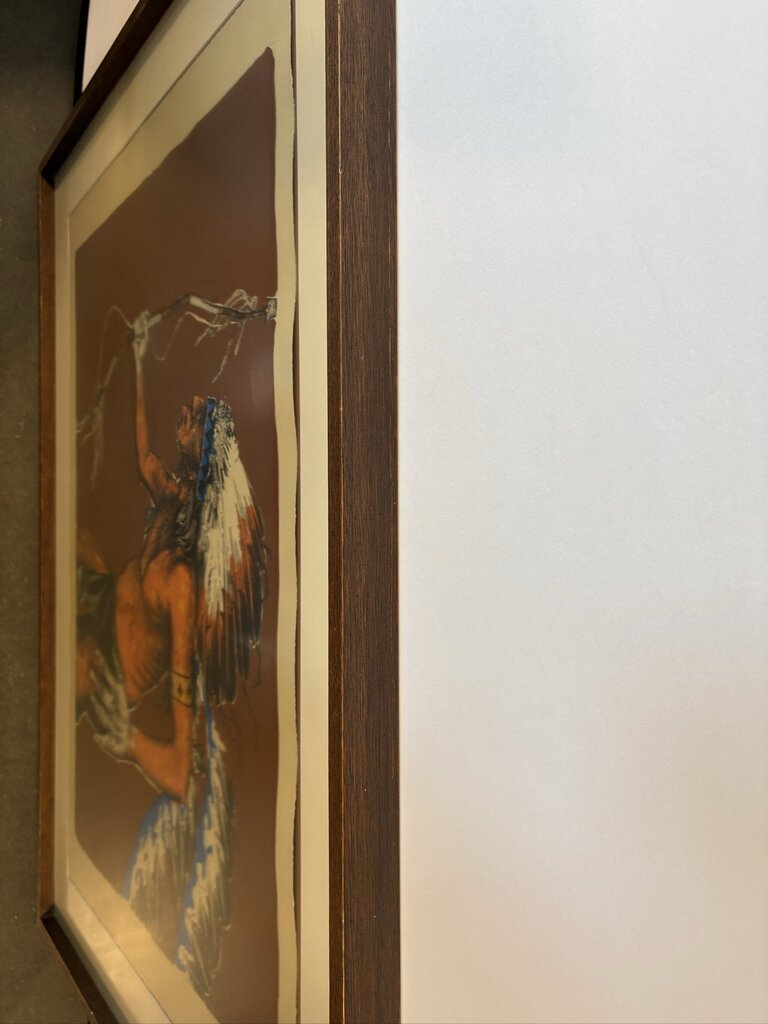 Indian Chief Hand Signed Lithograph By Paul Pletka- 42X33