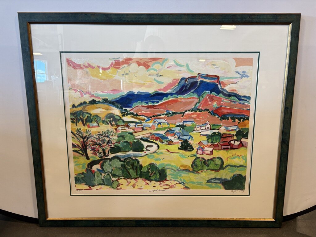 "Sunset" Signed Numbered Lithograph By Inger Jirby - 42X34