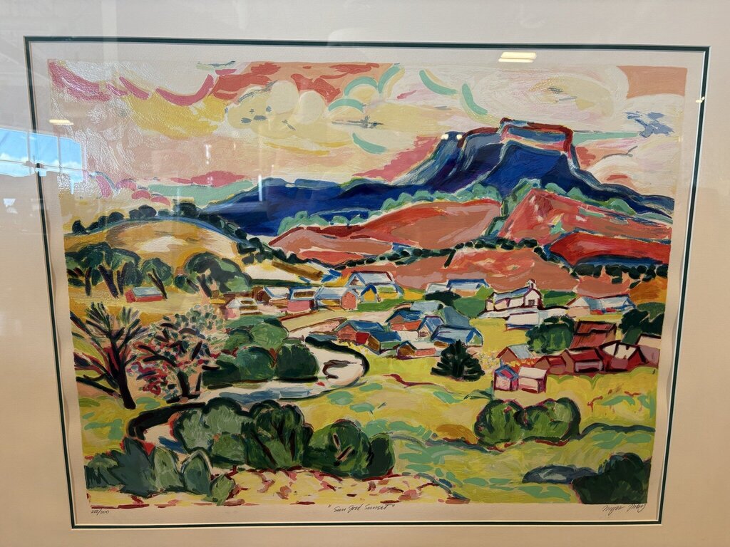 "Sunset" Signed Numbered Lithograph By Inger Jirby - 42X34