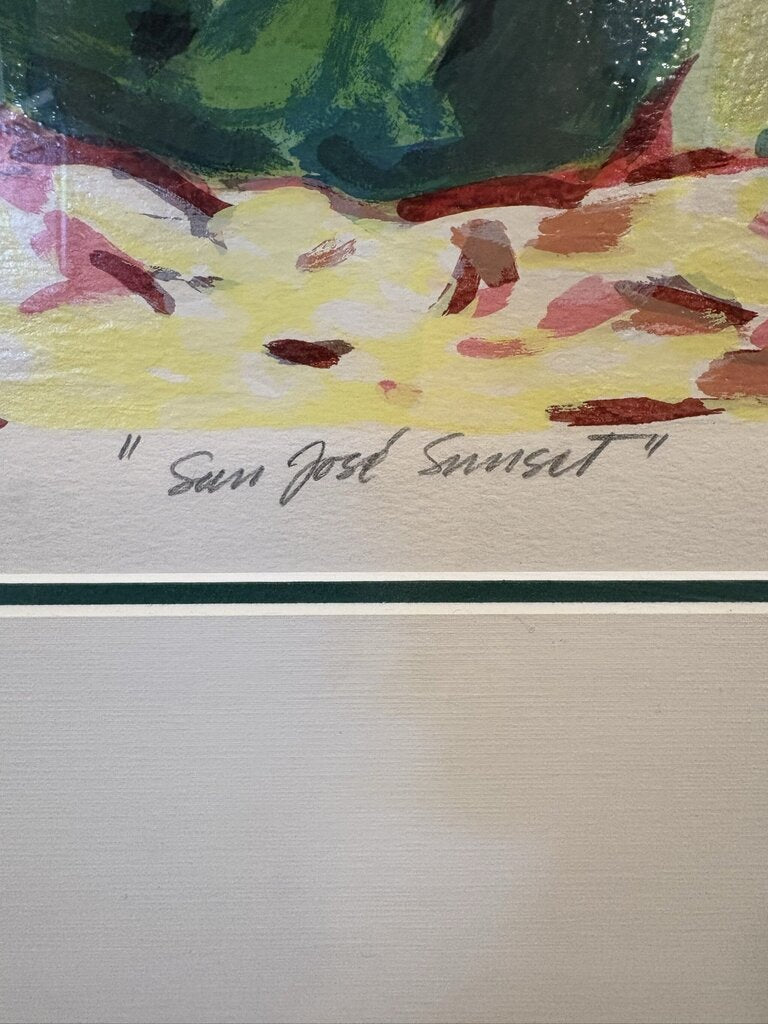 "Sunset" Signed Numbered Lithograph By Inger Jirby - 42X34