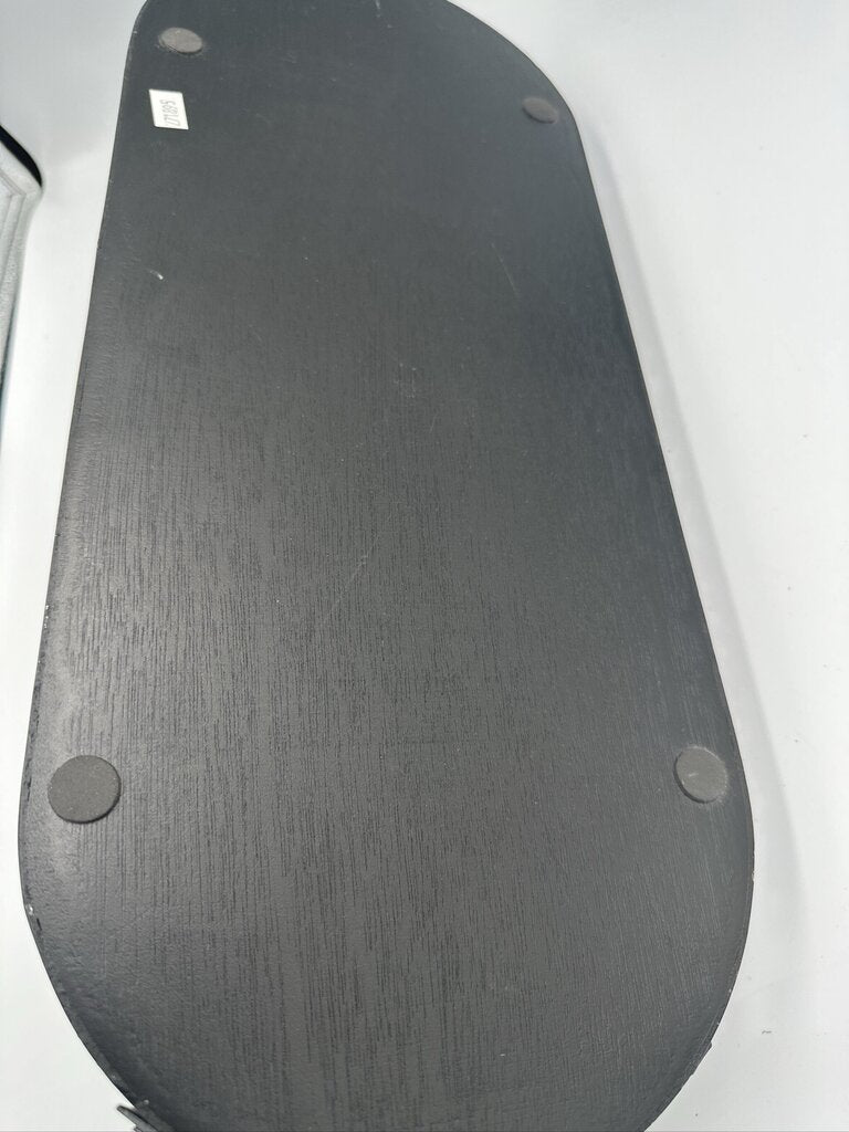Rattan Lined Oval Wood Tray W/ Metal Handles- 21X8X4