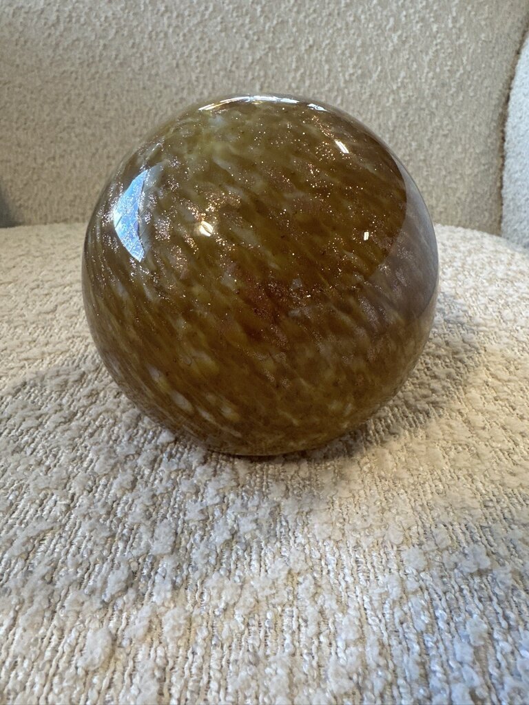 Round Glass Spheres W/Metallic Swirl Design - Set of Three-8X8X8