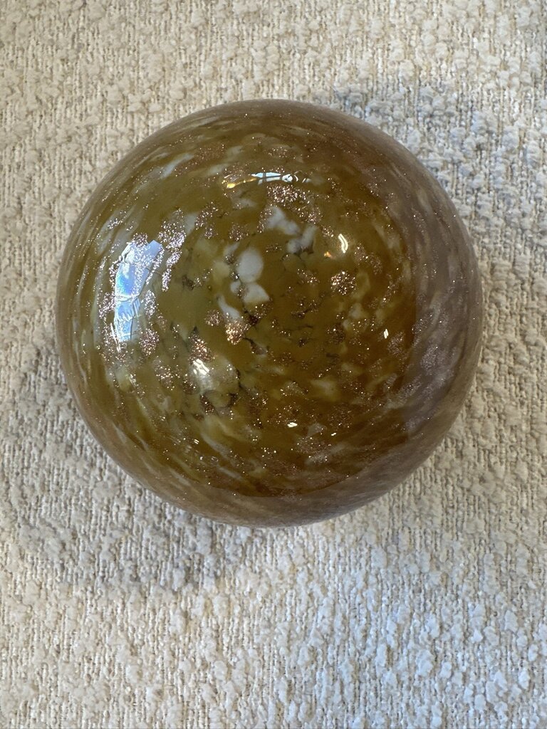 Round Glass Spheres W/Metallic Swirl Design - Set of Three-8X8X8