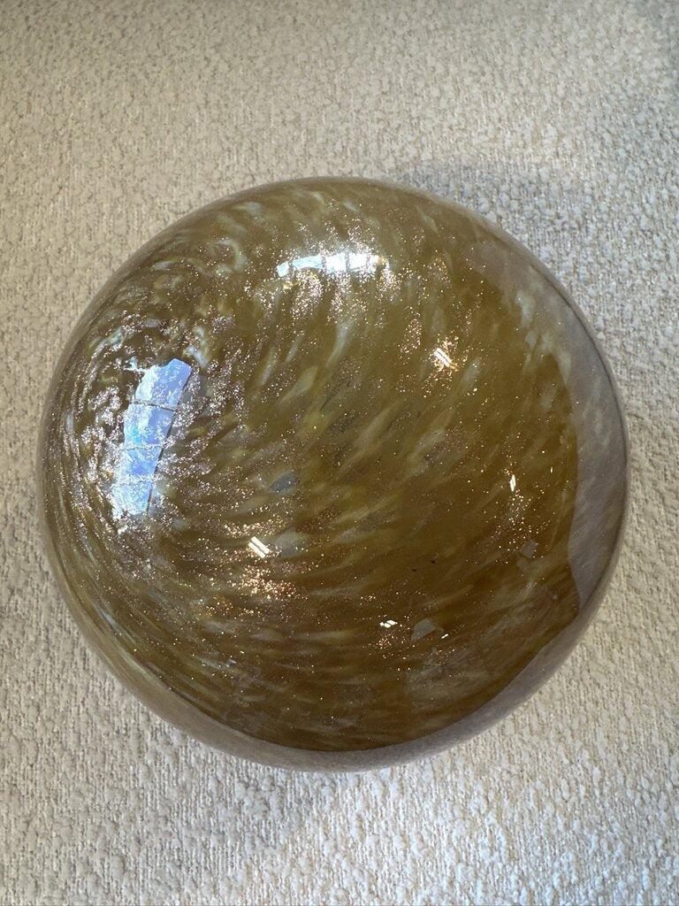 Round Glass Spheres W/Metallic Swirl Design - Set of Three-8X8X8