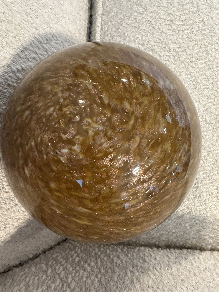 Round Glass Spheres W/Metallic Swirl Design - Set of Three-8X8X8