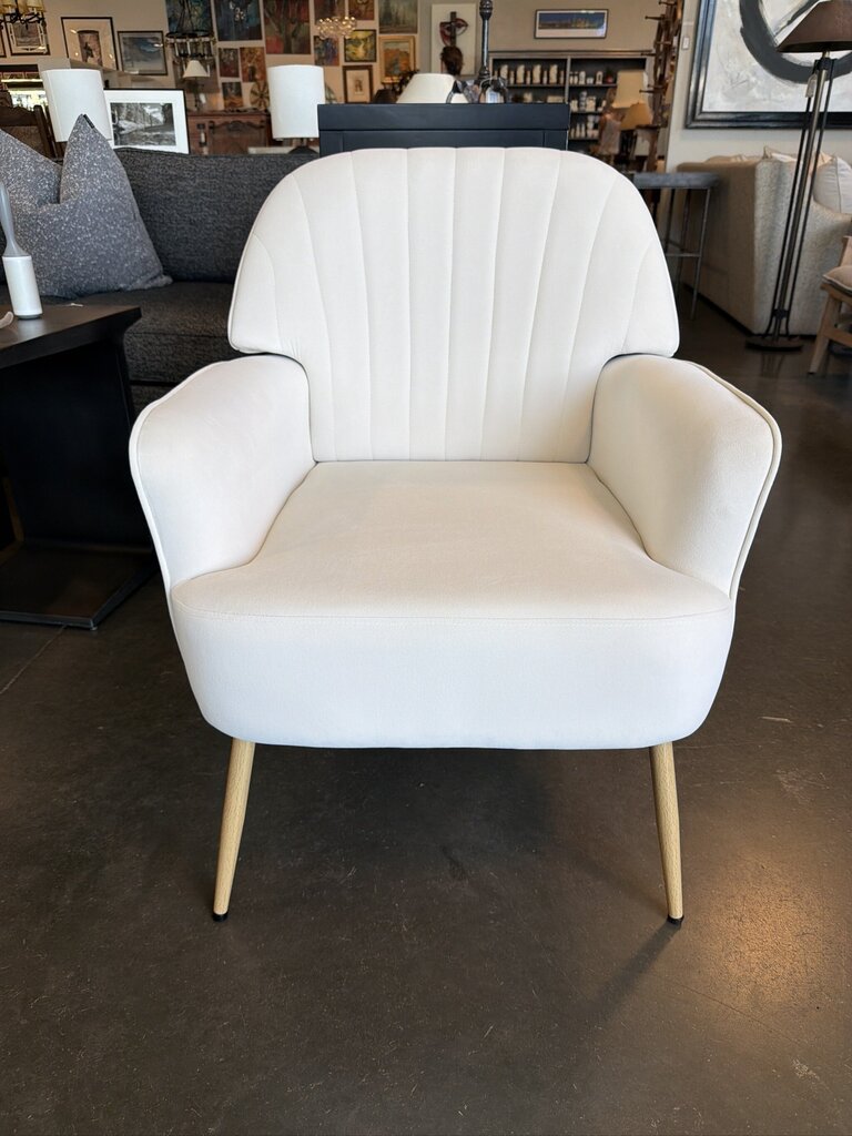 Channel Back Cream Side Chair