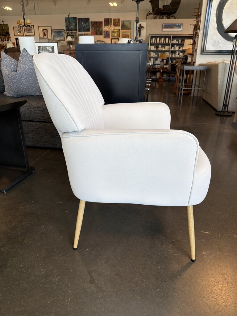 Channel Back Cream Side Chair