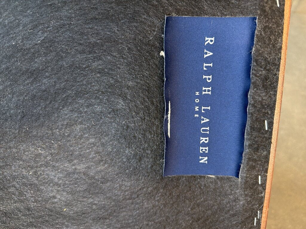 Ralph Lauren Black Embossed Leather Ottoman |-24X24X18-AS IS