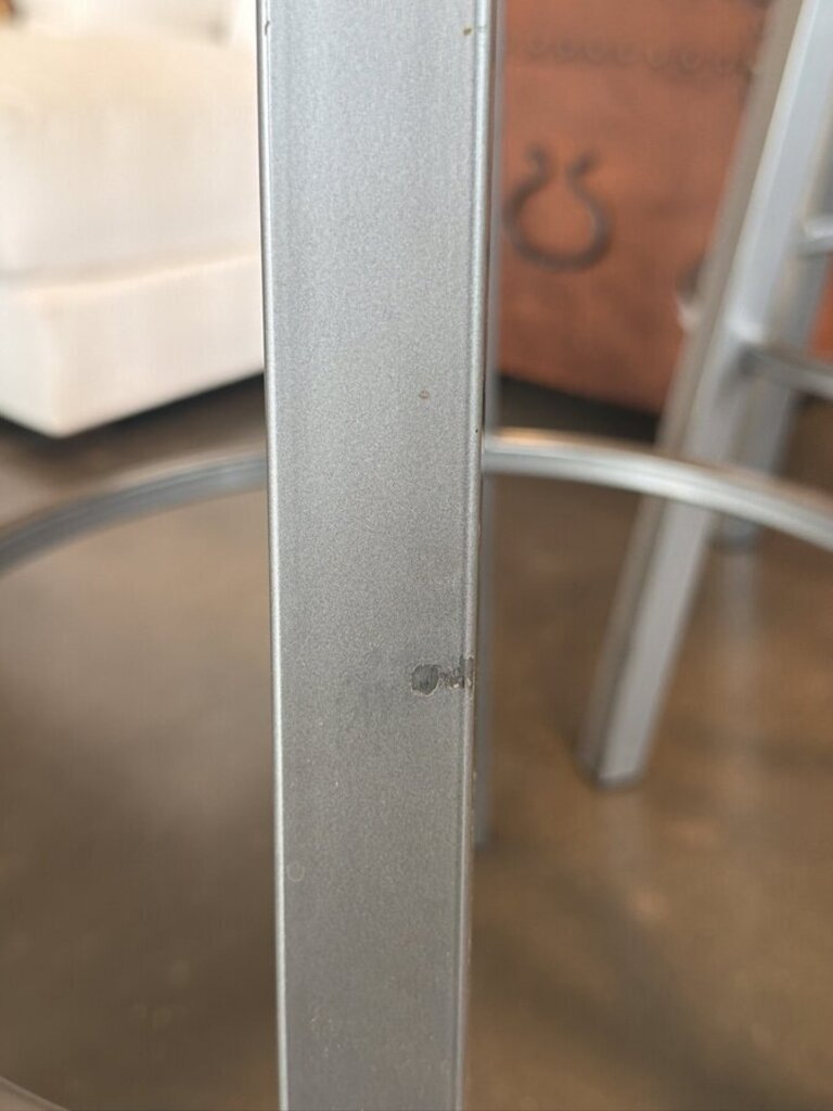 Amisco Derek Light Grey Metallic Barstools - Pair -19X21X37.5H