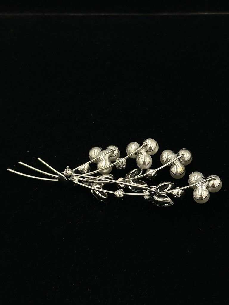 Vintage Pearl & Rhinestone Brooch