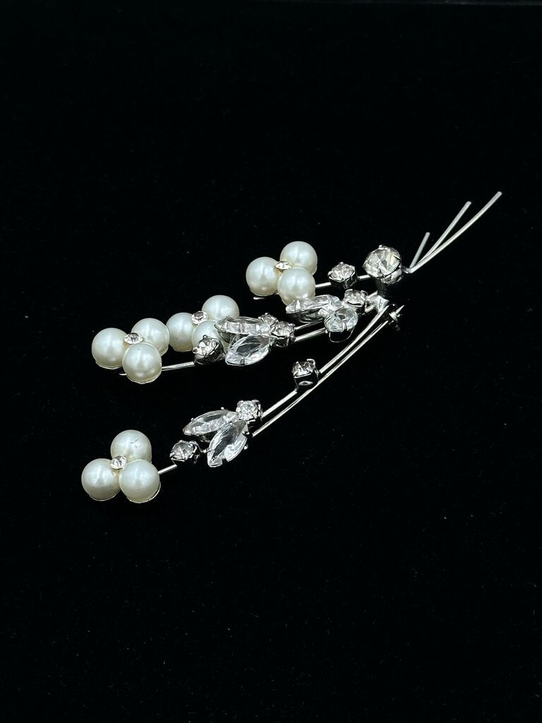 Vintage Pearl & Rhinestone Brooch