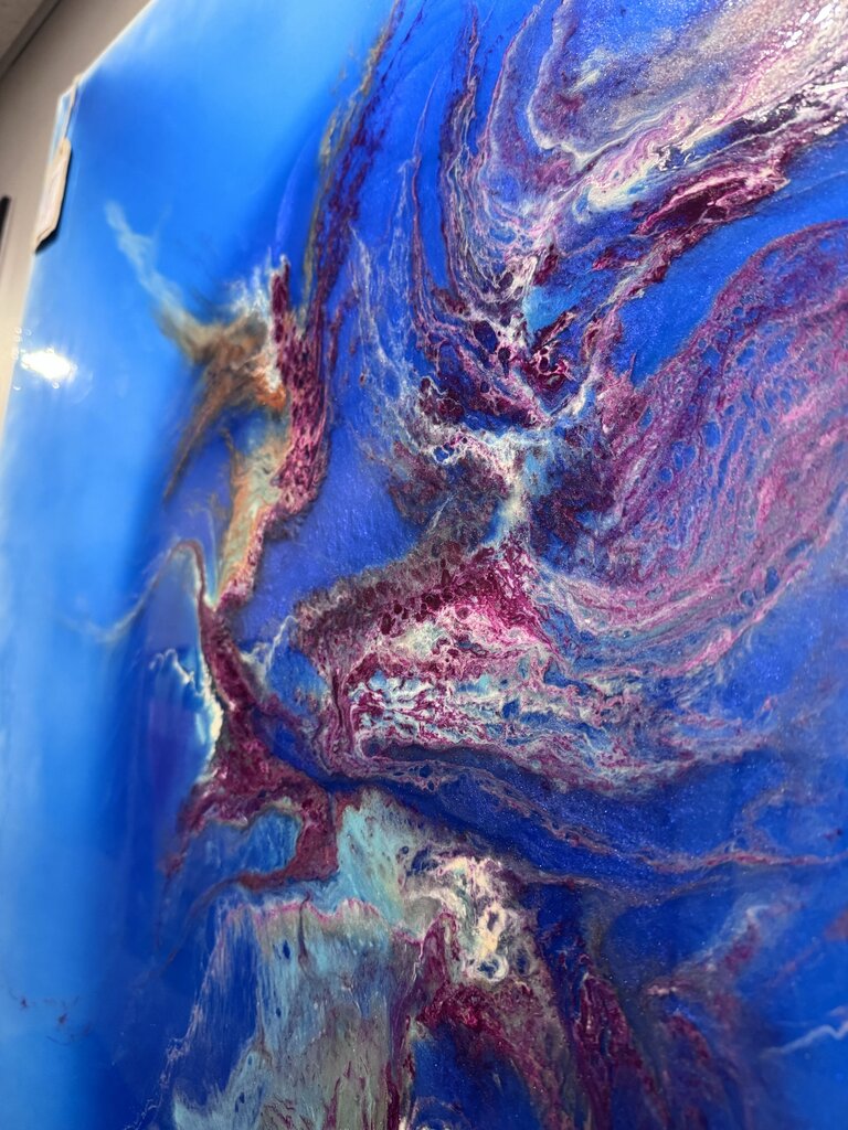 Blue & Magenta Abstract Art by John Ravenda