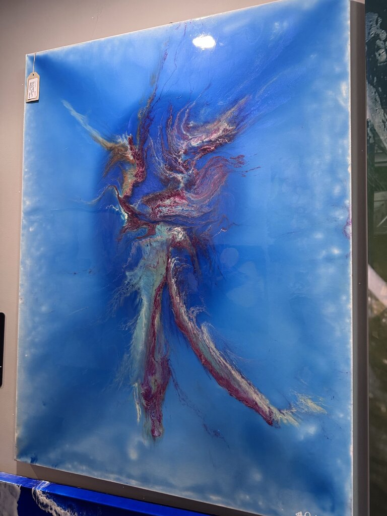 Blue & Magenta Abstract Art by John Ravenda