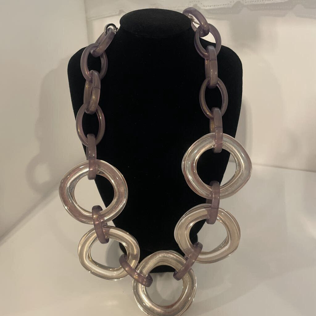 Pono Grey Lucite Necklace - Made in Italy - 20"