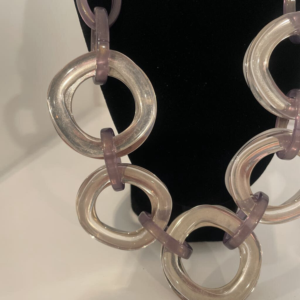 Pono Grey Lucite Necklace - Made in Italy - 20"